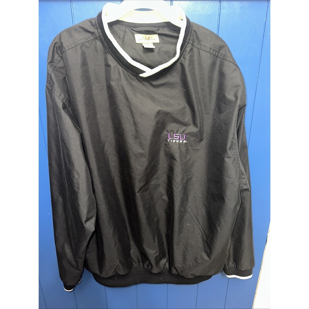 Vintage Vesi Sportswear Louisiana State University LSU Mens M Black Golf Windbre